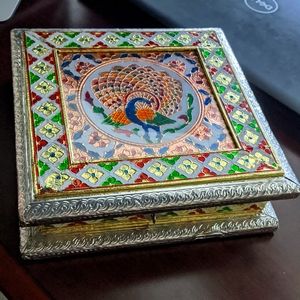 Peacock jewelry sectioned box
